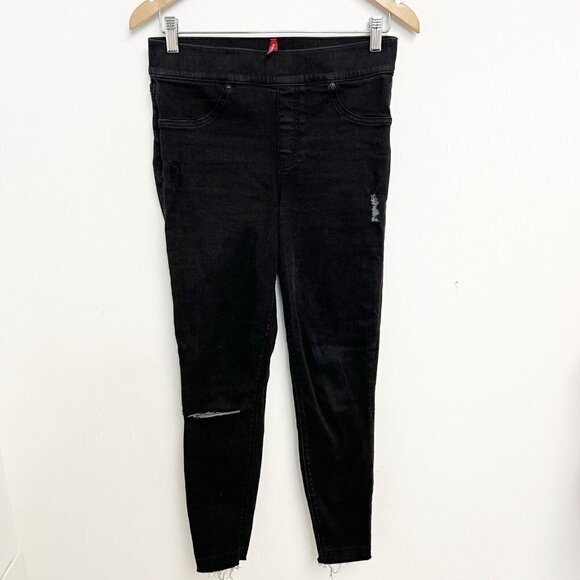 Spanx Women’s Distressed Ankle Skinny Jeans in Vintage Black Sz Medium 20213R - Picture 2 of 12